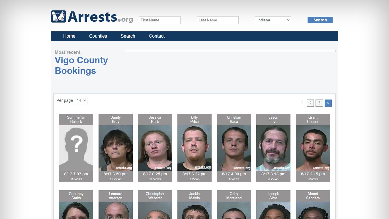 Vigo County Arrests and Inmate Search
